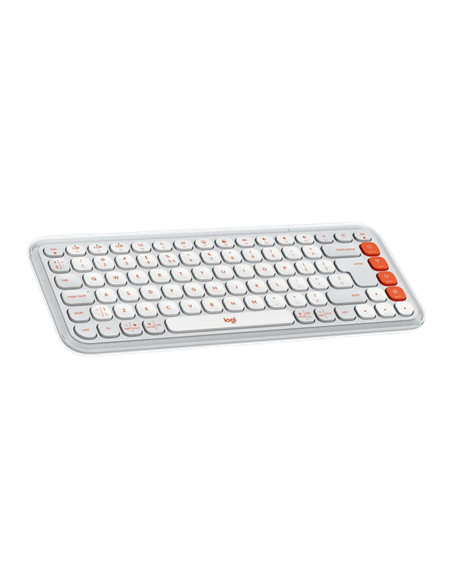 Tastatură Logitech POP ICON, Fără fir, Alb | Portocaliu