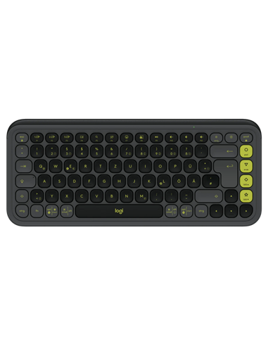 Set Tastatură + Mouse Logitech POP ICON, Fără fir, Grafit | Verde