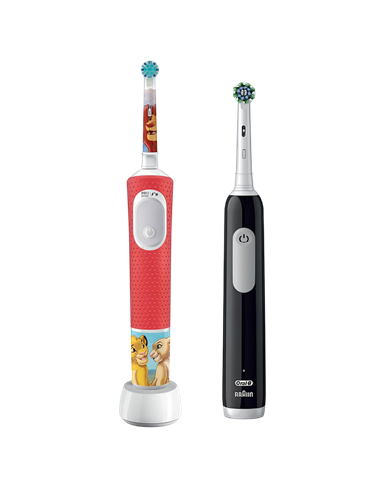 Электрическая зубная щетка Braun Oral-B Pro Kids Lion King Set, Красный | Черный