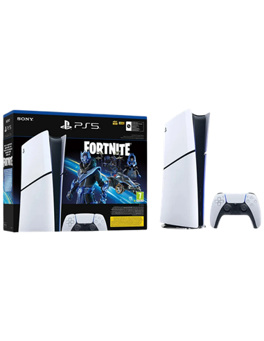 Consolă de jocuri SONY PlayStation 5 Slim Digital Edition 1TB + Fortnite, Alb