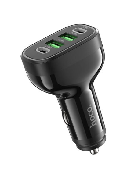 Incarcator auto USB HOCO ”NZ11 Guide” / 2xUSB + 2xUSB-C / 72W / up to PD36W / QC3.0 / Black