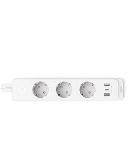 Power Strip TP-LINK Tapo P300, White, Smart Wi-Fi Power Strip, 3 x Smart sockets / USB-C / 2 x USB-A, Individual Control, Ma...