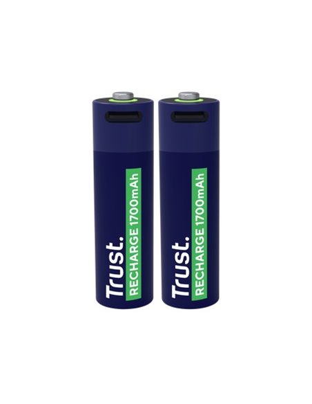 Trust Baterie reincarcabila USB-C AA/ 1700 mAh/ up to 800 charge cycles/ 2 Pack