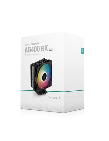 Cooler DEEPCOOL AG400 BK ARGB / Universal / 220W / 500~2000rpm, 31.6dBA / 75.89CFM / Black Cooler DEEPCOOL AG400 BK ARGB / Universal / 220W / 500~2000rpm, 31.6dBA / 75.89CFM / Black