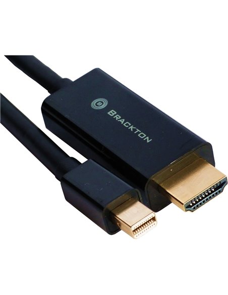 Cable miniDP-HDMI - 2.0m - Brackton MDP-HDE-0200.B, 2.0 m, mini DisplayPort to HDMI, digital interface cable, bulk packing