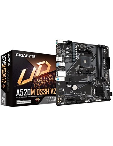 Материнская плата GIGABYTE GA-A520M-DS3H V2 / AM4 / A520 / DDR4 / mATX