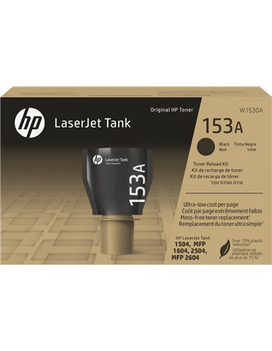 HP 153A (W1530A) Black Original LaserJet Tank Toner Reload Ki for LaserJet Tank 1502w, 2502dw, 1602w, 2602dn, 2602sdn, 2602sd...