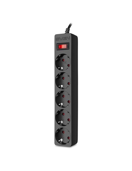 Фильтр сетевой SVEN SF-05E / 5 Sockets / 3.0m / children protection / Black