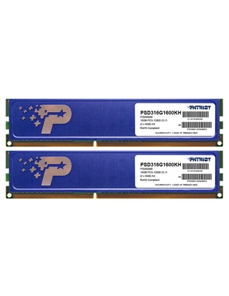 Оперативная память PATRIOT Signature Line DDR3-1600 16GB (Kit of 2*8GB)