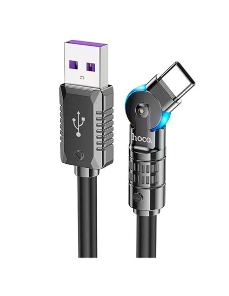 Cablu USB la USB-C HOCO “U118 Triumph” / 1.2m / Zinc alloy / 60W / up to 3A / Black