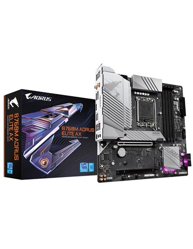 Placa de baza GIGABYTE B760M AORUS ELITE AX / 1700 / B760 / DDR5 / mATX