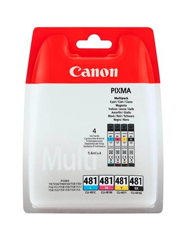 Ink Cartridge Canon CLI-481 C/M/Y/B (2101C005) Multipack for Canon PIXMA TS6140, PIXMA TS8140, PIXMA TS9140, PIXMA TR7540, PI...