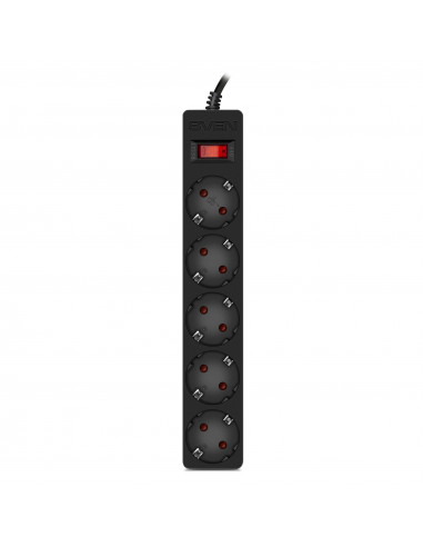 Surge Protector SVEN SF-05E / 5 Sockets / 1.8m / children protection / Black