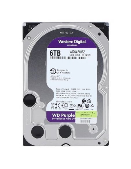 3.5” HDD Western Digital Caviar Purple WD64PURZ / 6TB / IntelliPower / 256MB