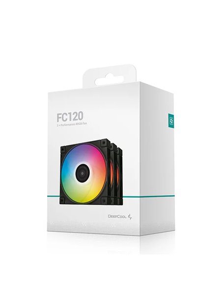 120mm Case Fan - DEEPCOOL ”FC120 - 3 IN 1”, 3x A-RGB LED Fans, 120x120x25 mm, 500~1800 RPM±10%, 61.91 CFM, <28 dB(A), 4-pin P...