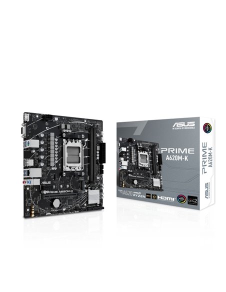 Материнская плата ASUS PRIME A620M-K / AM5 / A620 / DDR5 / mATX