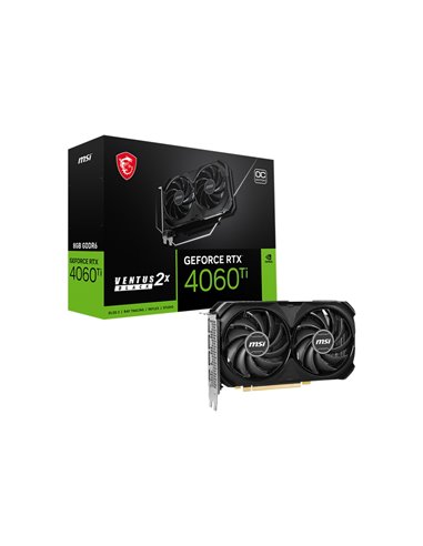 Видеокарта MSI GeForce RTX 4060 Ti VENTUS 2X BLACK 8G OC / 8GB / GDDR6 / 128bit