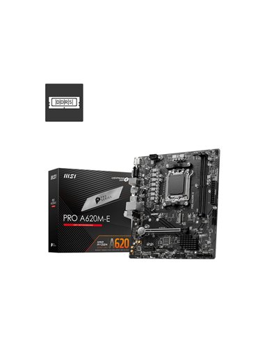 Placa de baza MSI PRO A620M-E / AM5 / B650 / DDR5 / mATX