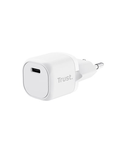 Trust Maxo Ultra-small 20W USB-C Wall Charger with PD, USB PD 3.0 + PPS, White