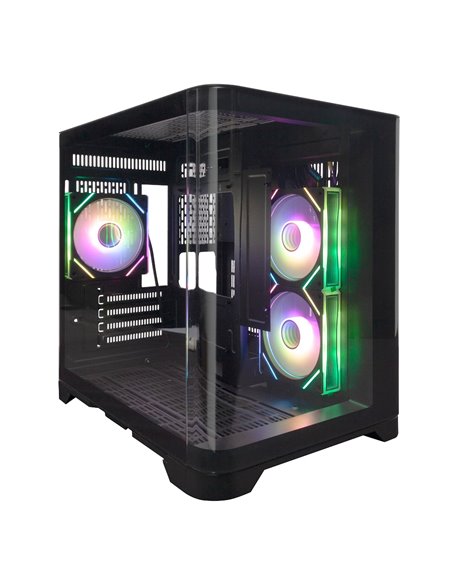 Carcasa Gaming 1STPLAYER UV5 / no PSU / Side-Window / 3x120mm / mATX / Black