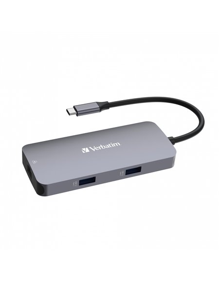 Adaptor Multiport Verbatim CMH-05/ USB-C/ 2xUSB-A 3.0/ 1xUSB-C (PD 100w)/ HDMI/ RJ45