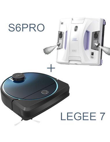 Set Robot aspirator HOBOT Legee 7 + Robot de curatare a geamurilor HOBOT S6 Pro