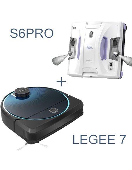 Set Robot aspirator HOBOT Legee 7 + Robot de curatare a geamurilor HOBOT S6 Pro