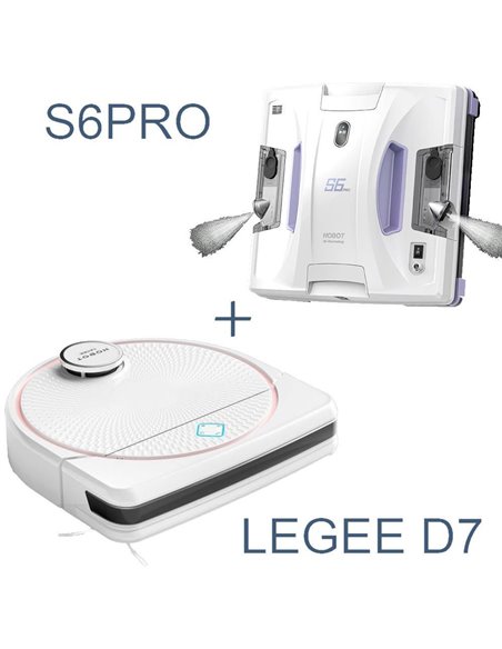 Bundle HOBOT ”Vacuum Cleaning Robot Legee D7 + Window Cleaning Robot S6 Pro”