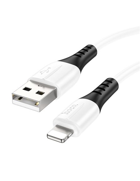 Кабель USB на USB-C Lightning HOCO X82 / 1m / Silicone / up to 2.4A / White