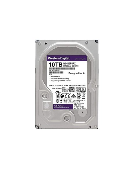 3.5” HDD Western Digital Caviar Purple WD102PURZ/ 10TB/ 7200rpm/ 256MB/ SATAIII