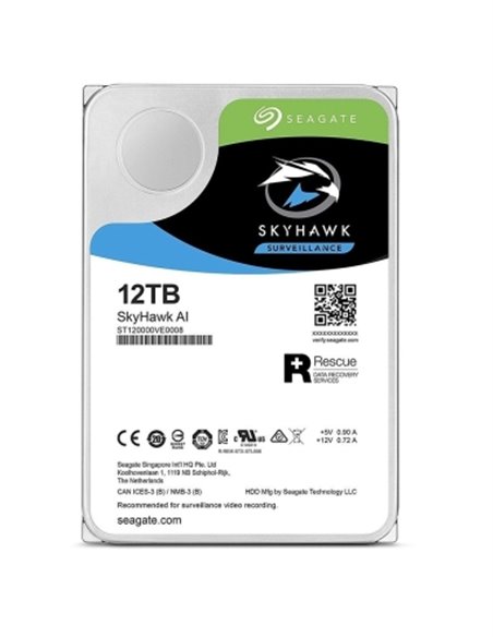 3.5” HDD Seagate SkyHawk AI ST12000VE0007/ 12TB / 7200rpm / 256MB