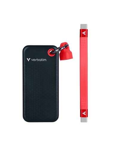 M.2 Внешний SSD Verbatim Pocket / 1TB / USB 3.2 Gen 2 / Black/Red