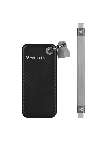 M.2 SSD Extern Verbatim Pocket / 2TB / USB 3.2 Gen 2 / Black/Grey