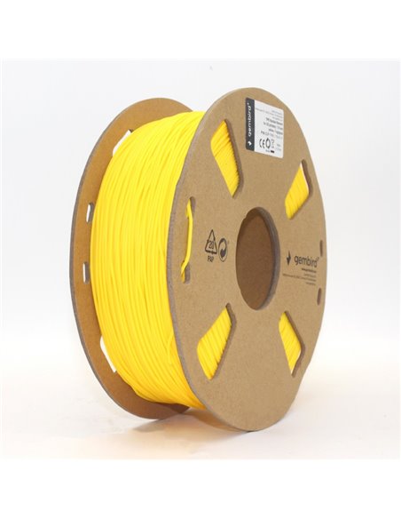 Gembird TPE flexible filament, Yellow, special thermopolymer allows to obtain materials similar to rubber, 1.75mm, 1kg