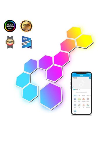 Шестиугольные световые панели GOVEE Glide Hexa Light Panels / 10 Pack / Wi-Fi + BT / Multicolor