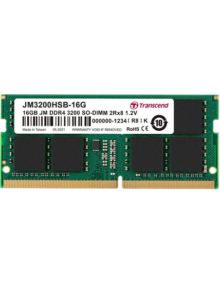 Оперативная память Transcend JM3200HSB-16G, DDR4 SDRAM, 3200 МГц, 16Гб