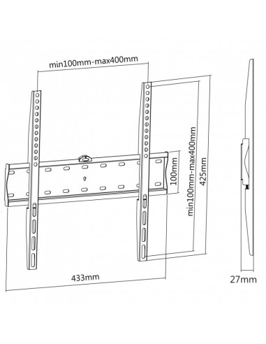 Suport fixat pe perete Reflecta Plano Slim, Negru