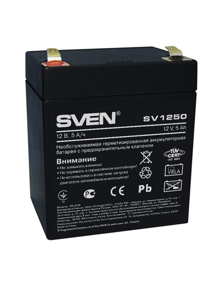 SVEN SV1250, Battery 12V 5AH