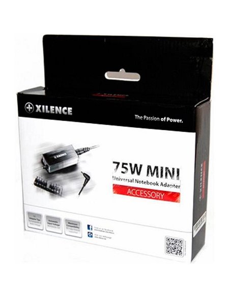 XILENCE XP-LP75.XM008, 75W Mini, Universal Notebook Power Adapter, 9 (+LENOVO) different tips, LED display (shows the actual ...