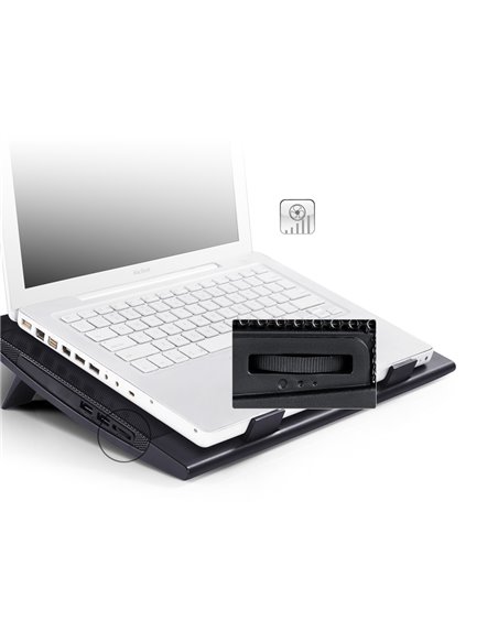 DEEPCOOL ”WIND PAL FS”, Notebook Cooling Pad up to 15.6”, 2 fan - 140mm with fan speed control button, 700-1200rpm, <21.5~26...