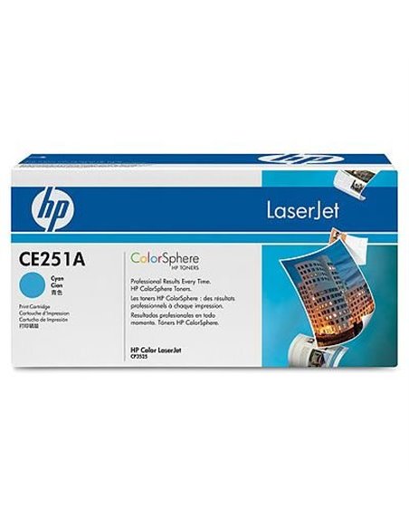 HP 504A (CE251A) Cyan Cartridge for HP LaserJet CP3525, CP3525n, CP3525dn, CP3525x, CM3530, CM3530fs, 7000 p.