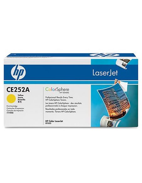 HP 504A (CE252A) Yellow Cartridge for HP LaserJet CP3525, CP3525n, CP3525dn, CP3525x, CM3530, CM3530fs, 7000 p.