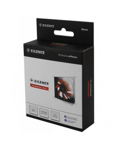 120mm Case Fan - XILENCE XPF120.R Fan, 120x120x25mm, 1300rpm, <21dBa, 44.7CFM, hydro bearing, Big 4Pin and 3Pin Molex, Black/Red