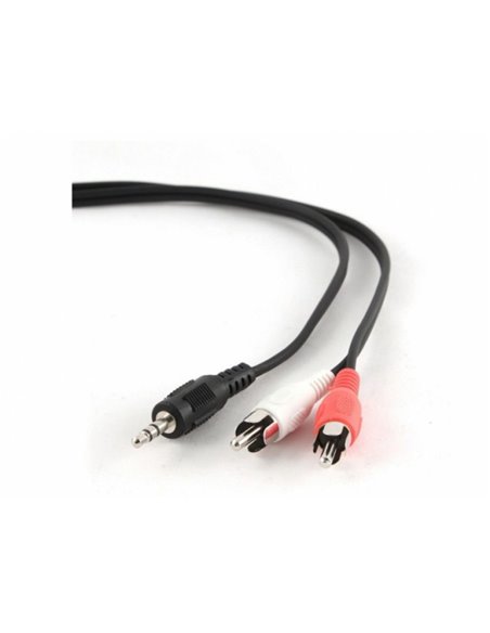 Audio cable 3.5mm-RCA - 2.5m - Cablexpert CCA-458-2.5M, 3.5 mm stereo to RCA plug cable, 2.5 m, 3.5mm stereo plug to 2x RCA...