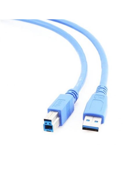 Cable USB3.0 - 1.8m - Cablexpert CCP-USB3-AMBM-6, 1.8 m, USB3.0 super-speed A-plug B-plug, Gold-plated contacts, Blue