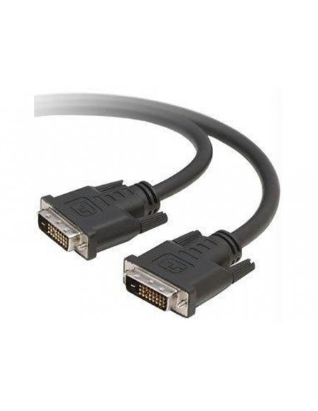 Cable DVI - 2m - Brackton ”Basic” DVI-SKB-0200.B, 2 m, DVI-D cable 24+1, dual-link, m/m, double-shielded, plastic plugs, gold...