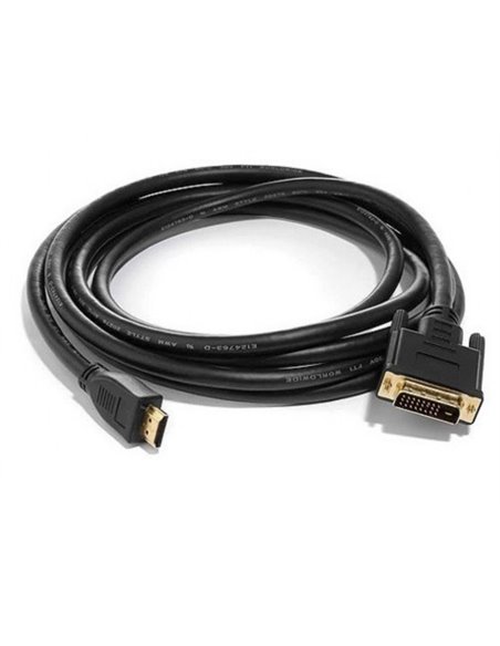 Cable HDMI-DVI - 3m - Brackton ”Basic” DHD-SKB-0300.B, 3m, DVI-D cable 24+1 to HDMI 19 pin, m/m, double-shielded 1080i, pasti...