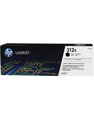 HP 312X (CF380X) High Yield Black Original LaserJet Toner Cartridge (up to 4400 pages), for HP LaserJet Pro M476 Series