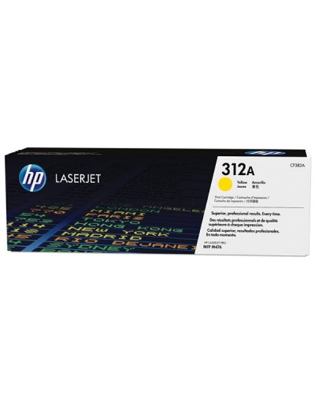 HP 312A (CF382A) Yellow LaserJet Toner Cartridge (up to 2700 pages), for HP LaserJet Pro M476 Series