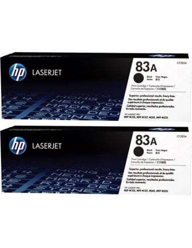 HP 83A Black Dual Pack Original Toner Cartridge for LaserJet Pro M125, M127, M225 Series, 1500 pages